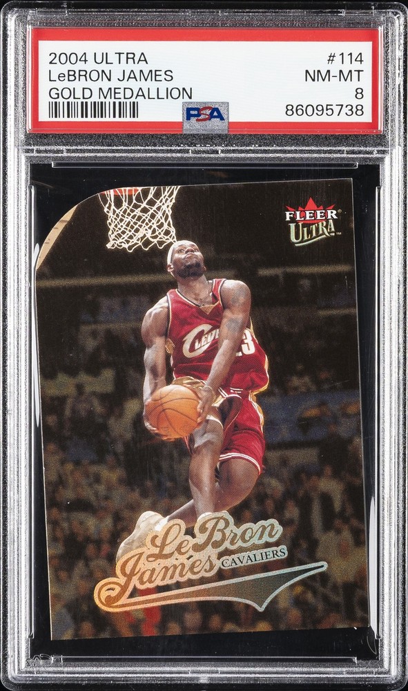 2004 FLEER ULTRA GOLD MEDALLION #114 LEBRON JAMES PSA 8