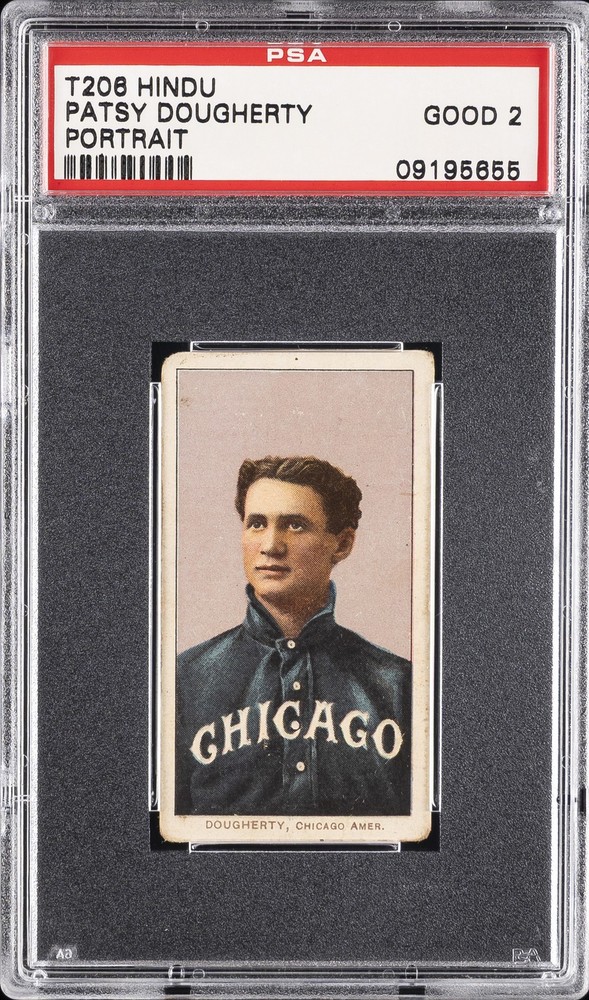 1909-11 T206 HINDU BROWN PORTRAIT PATSY DOUGHERTY PSA 2