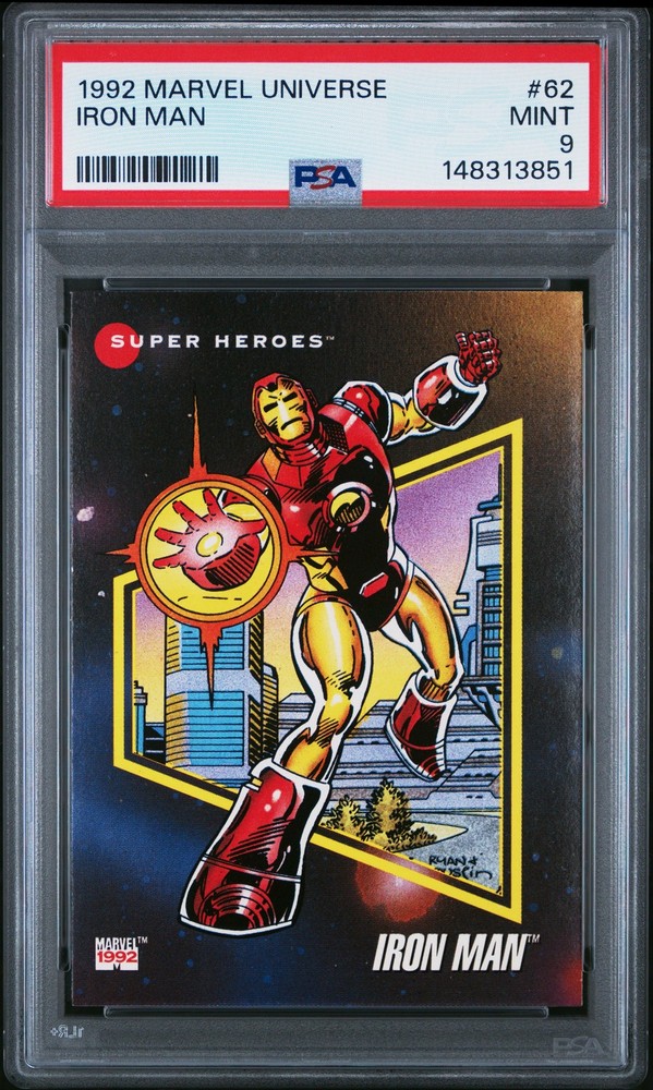 1992 MARVEL UNIVERSE #62 IRON MAN PSA 9