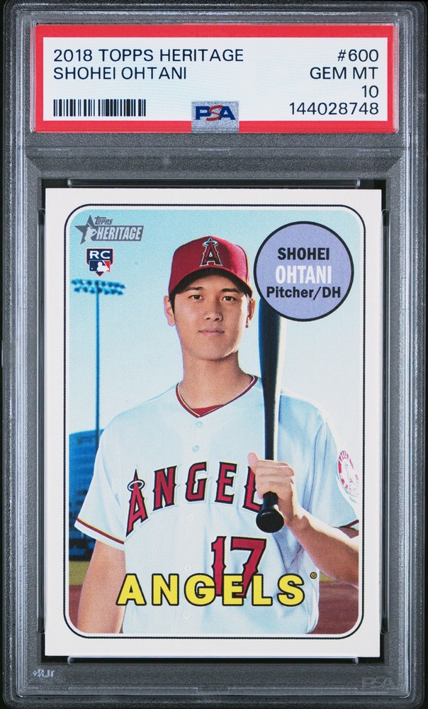 2018 TOPPS HERITAGE #600 SHOHEI OHTANI ROOKIE RC PSA 10