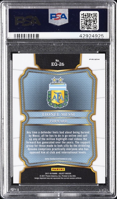 2017-2018 PANINI SELECT EQUALIZERS #EQ26 LIONEL MESSI PSA 10 view 2
