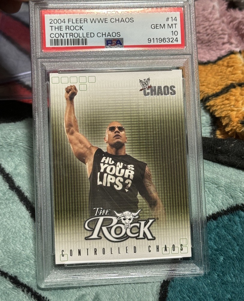2004 Fleer WWE Chaos Controlled Chaos The Rock #14 PSA 10 RARE POP 1 WOW