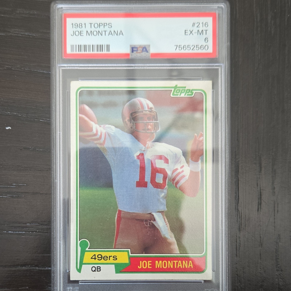 Topps 1981 Joe Montana RC #216 PSA 6 Graded San Francisco 49ers Card