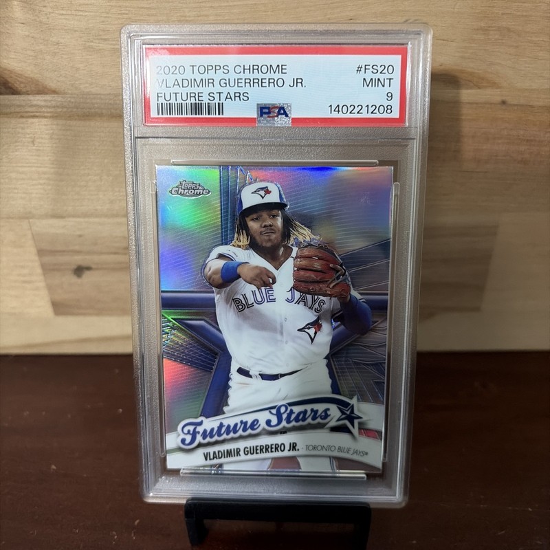 2020 Topps Chrome - Future Stars Vladimir Guerrero Jr. PSA 9 Blue Jays Refractor view 2
