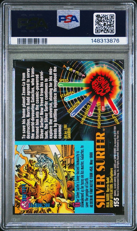 1994 MARVEL UNIVERSE #155 SILVER SURFER PSA 8 view 2
