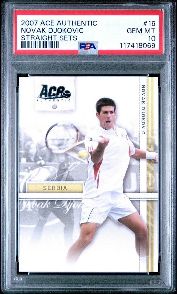 2007 ACE AUTHENTIC STRAIGHT SETS #16 NOVAK DJOKOVIC PSA 10