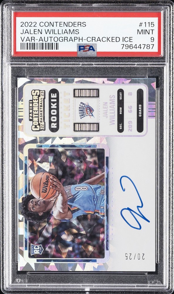 2022 CONTENDERS VARIATION-AUTO-CRACKED ICE #115 JALEN WILLIAMS ROOKIE /25 PSA 9