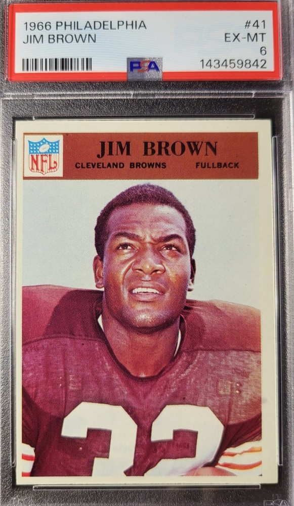 1966 Philadelphia Football - #41 Jim Brown - PSA 6