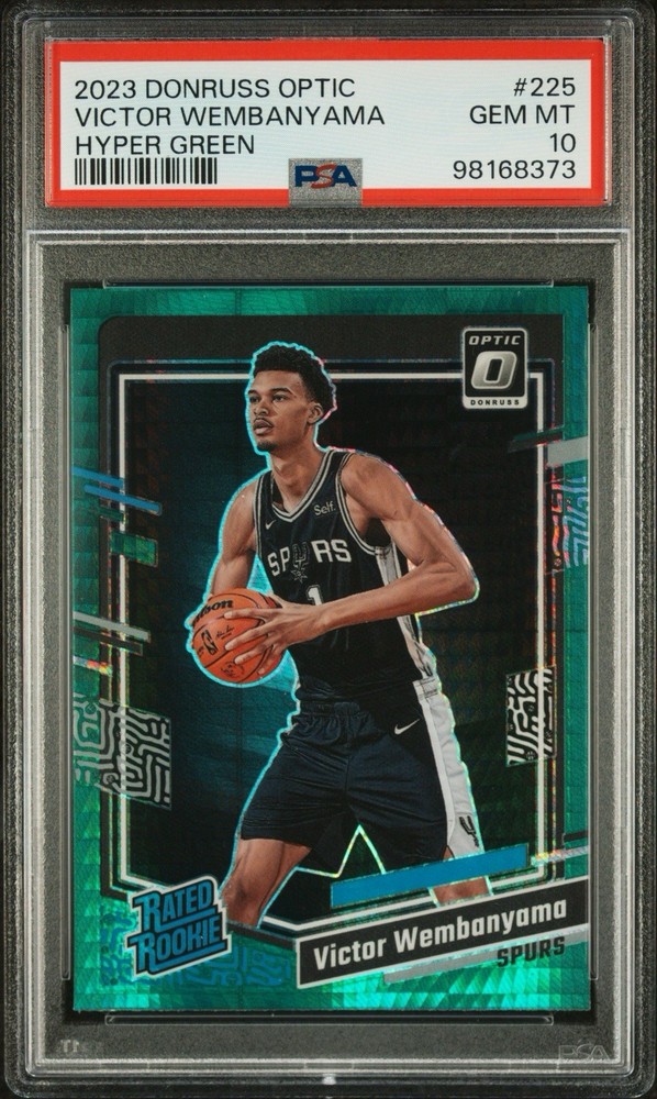 2023 Panini Donruss Optic Victor Wembanyama #225 Hyper Green RC PSA 10