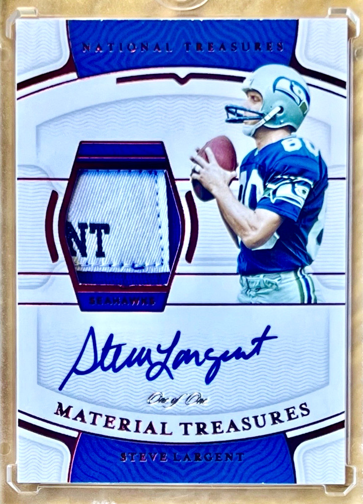 STEVE LARGENT 2021 National Treasures MATERIAL TREASURES Patch Auto 1/1 SEAHAWKS