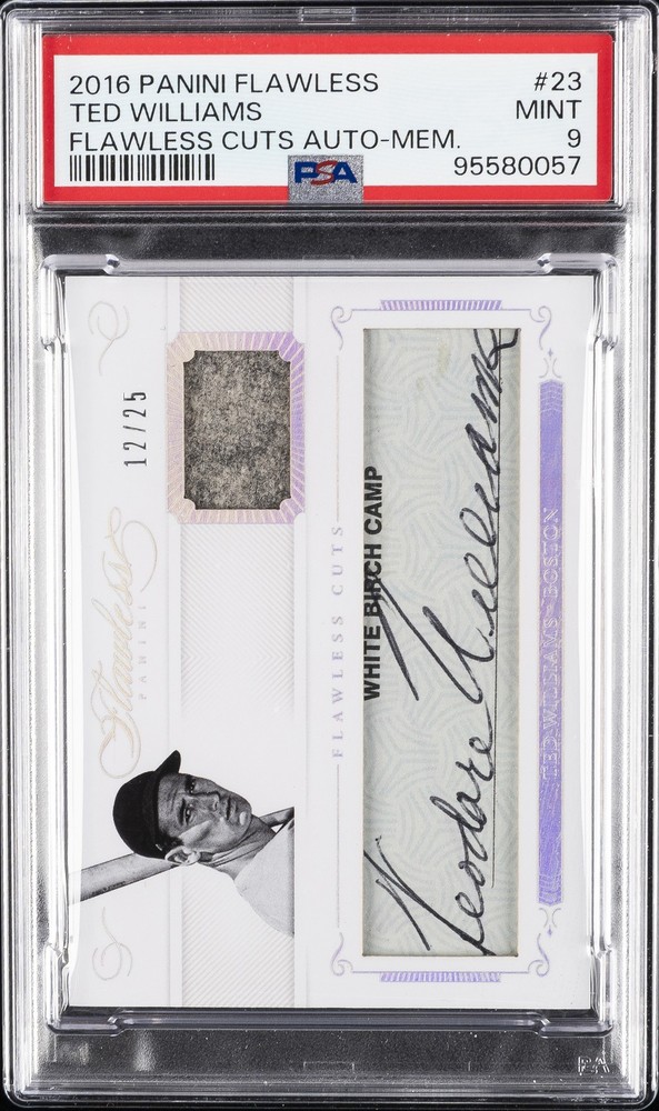 2016 PANINI FLAWLESS FLAWLESS CUTS AUTO #23 TED WILLIAMS 12/25 PSA 9 AUTO