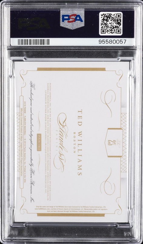 2016 PANINI FLAWLESS FLAWLESS CUTS AUTO #23 TED WILLIAMS 12/25 PSA 9 AUTO view 2