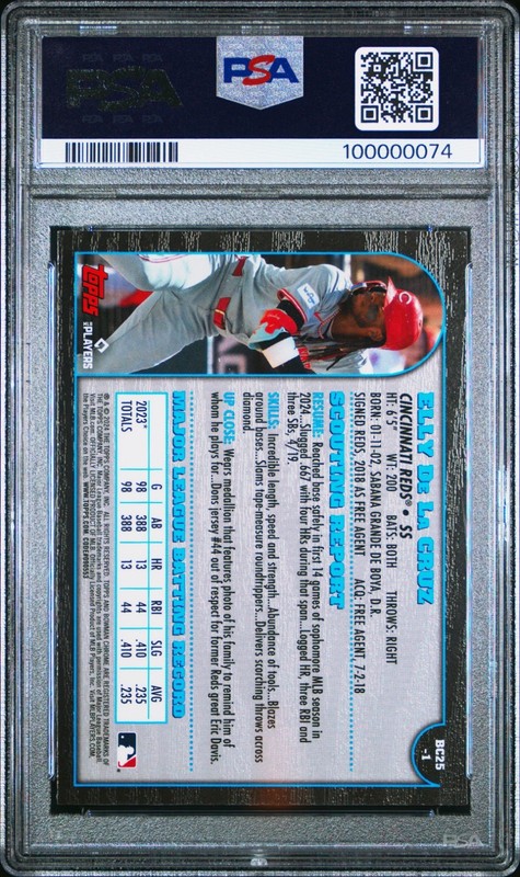 2024 Bowman Chrome Elly De La Cruz 1999 25th Anniversary #1 PSA 9 view 2