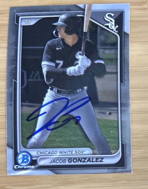 Jacob Gonzalez Signed Auto 2024 Bowman Chrome Rookie Card Chicago White Sox