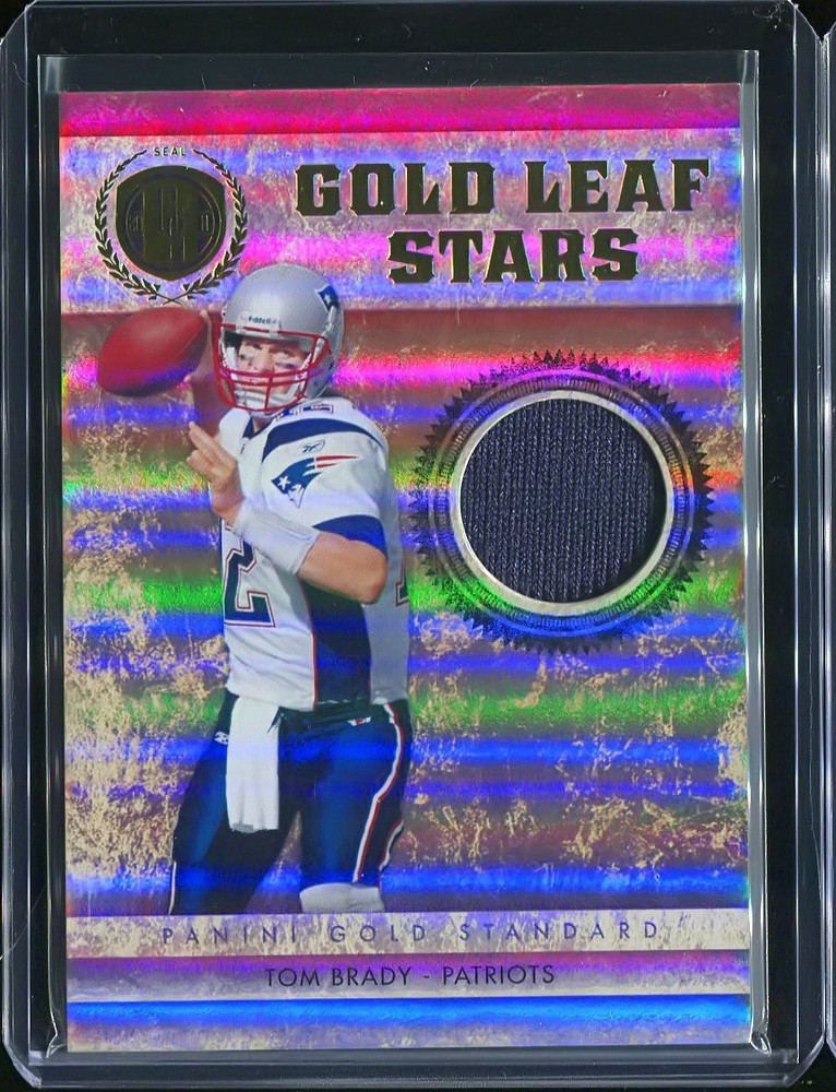 TOM BRADY 2011 PANINI GOLD STANDARD GOLD LEAF STARS GAME USED JERSEY #d 09/99
