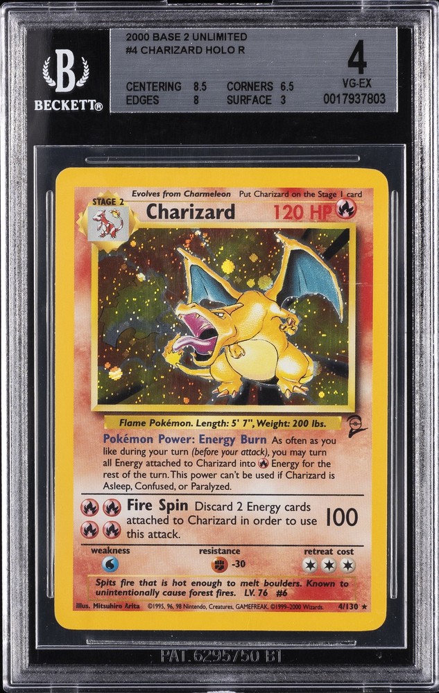 2000 POKEMON GAME BASE II #4 CHARIZARD-HOLO BGS 4