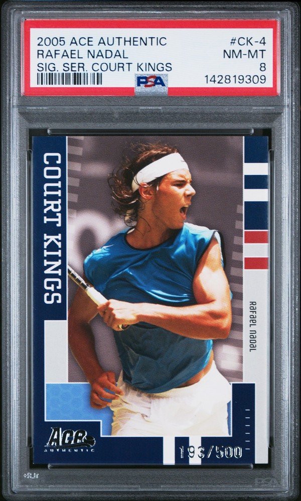 2005 ACE AUTHENTIC SIGNATURE SERIES COURT KINGS RAFAEL NADAL 193/500 PSA 8 AUTO view 1