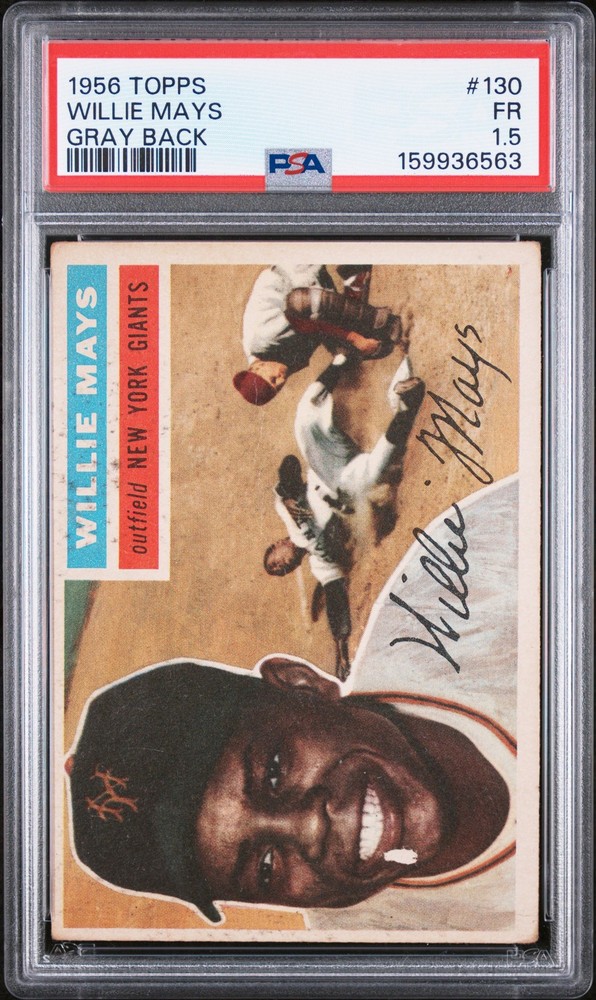 1956 TOPPS GRAY BACK #130 WILLIE MAYS PSA 1.5