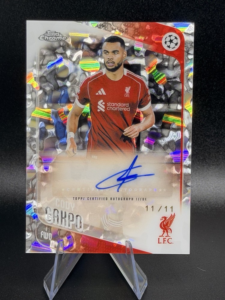 2025-26 Topps Chrome UCC - Cody Gakpo FDI /11 Auto - Liverpool FC - Bookend