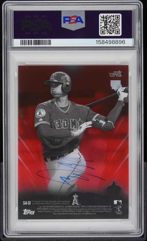 2018 TOPPS CLEARLY AUTHENTIC AUTO-RED SHOHEI OHTANI ROOKIE RC 37/50 PSA 9 AUTO 9 view 2
