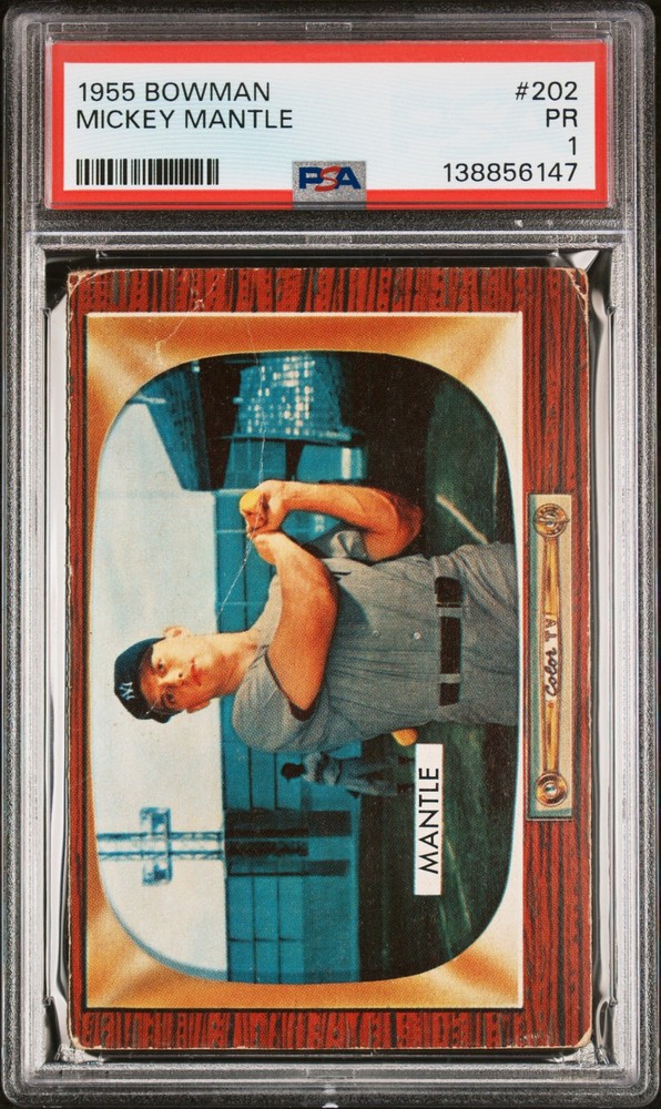 1955 BOWMAN #202 MICKEY MANTLE PSA 1