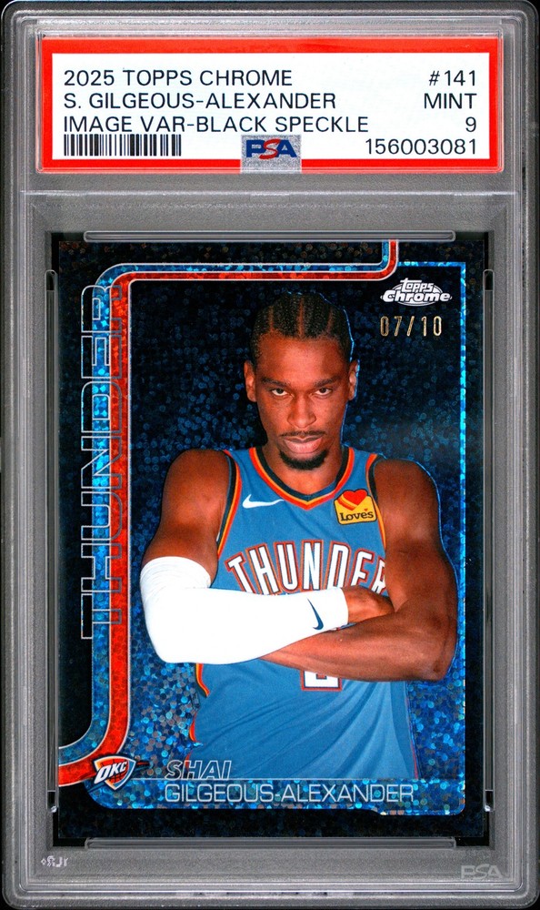 2025 TOPPS CHROME IMAGE VARIATION-BLACK SPECKLE SHAI GILGEOUS-ALEXANDER/10 PSA 9