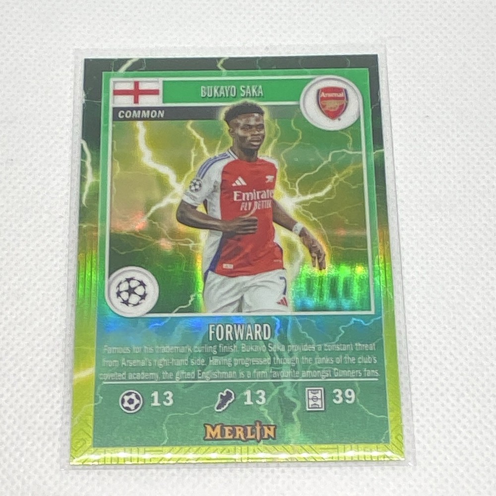 Topps Uefa Club Bukayo Saka Arsenal Green Parallel 2024/25 #MG-22 Soccer Card