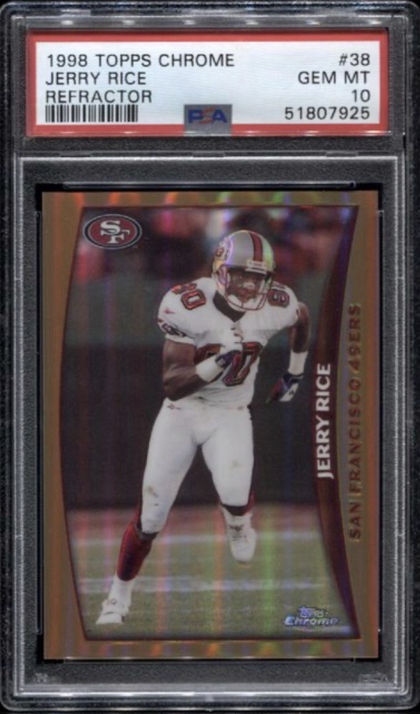 1998 Topps Chrome #38 Jerry Rice Refractor PSA 10 Gem Mint Low Pop HOF 49ers