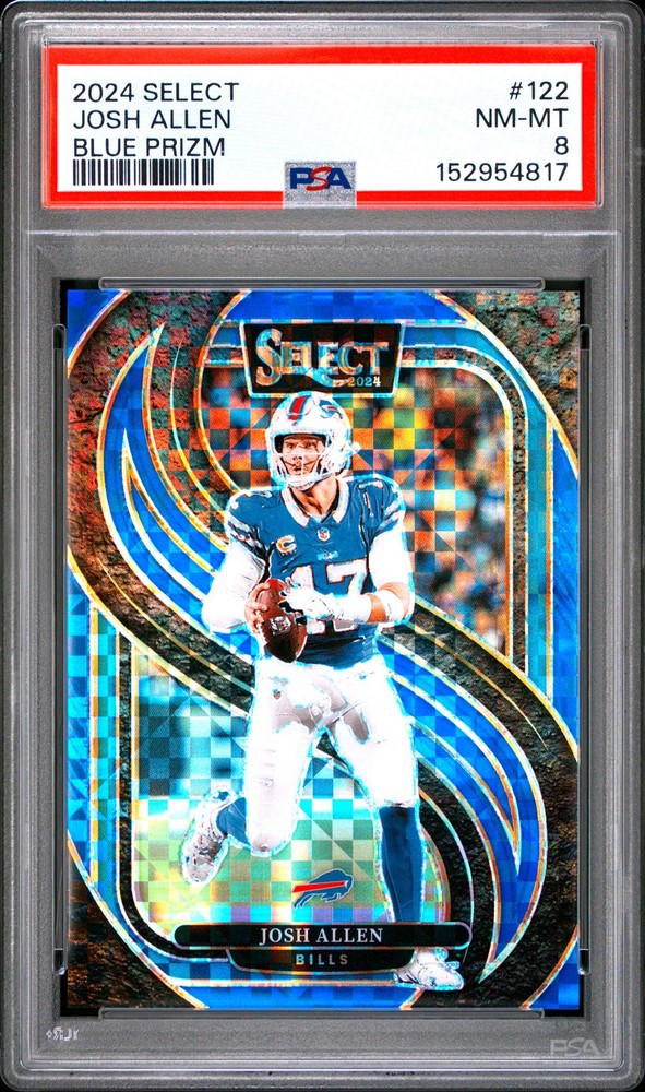 2024 PANINI SELECT BLUE PRIZM #122 JOSH ALLEN 157/175 PSA 8