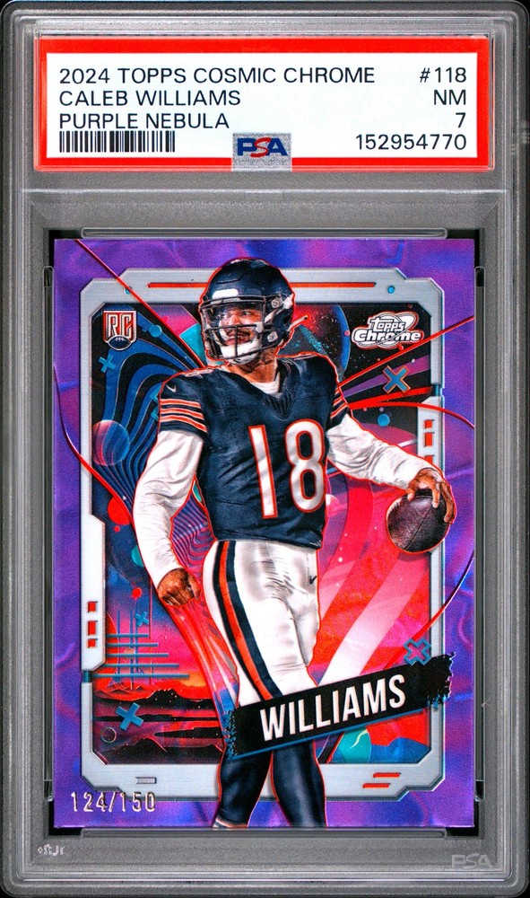 2024 TOPPS COSMIC CHROME PURPLE NEBULA #118 CALEB WILLIAMS 124/150 PSA 7