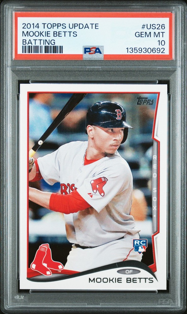2014 TOPPS UPDATE BATTING #US26 MOOKIE BETTS ROOKIE RC PSA 10