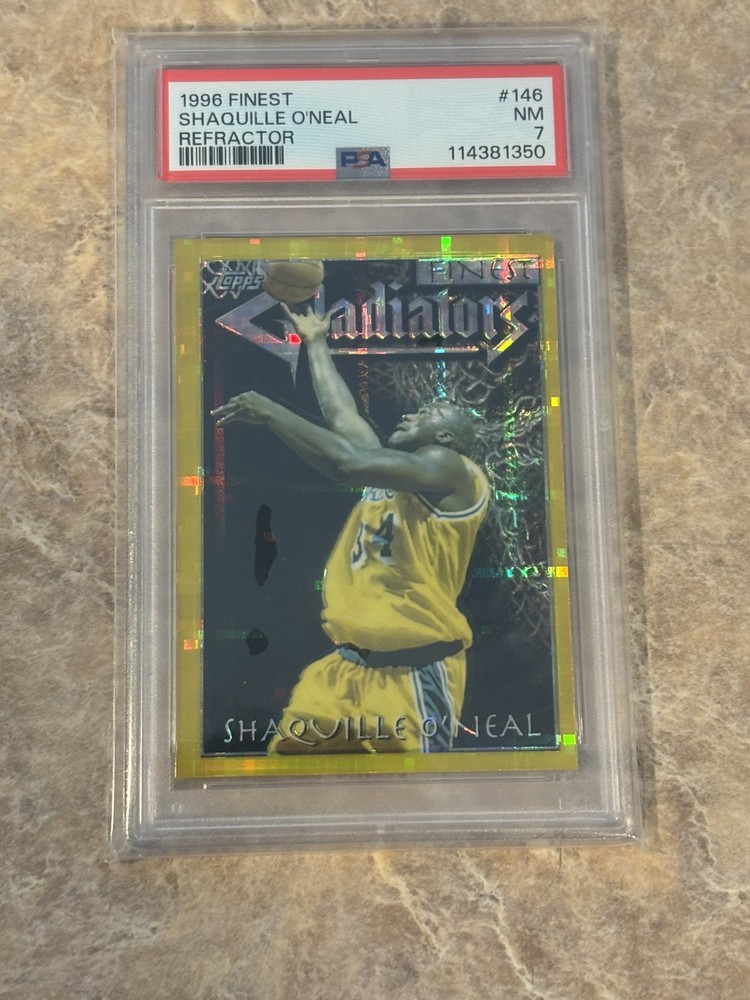 1996 Shaquille O’neal Topps Finest Gold Refractor Psa 7
