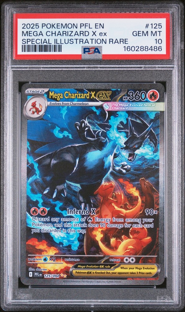 2025 POKEMON PHANTASMAL FLAMES SPECIAL ILLUSTRATION MEGA CHARIZARD X EX PSA 10