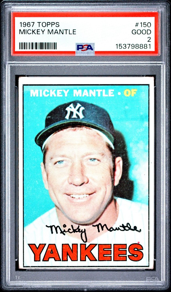 1967 TOPPS #150 MICKEY MANTLE PSA 2