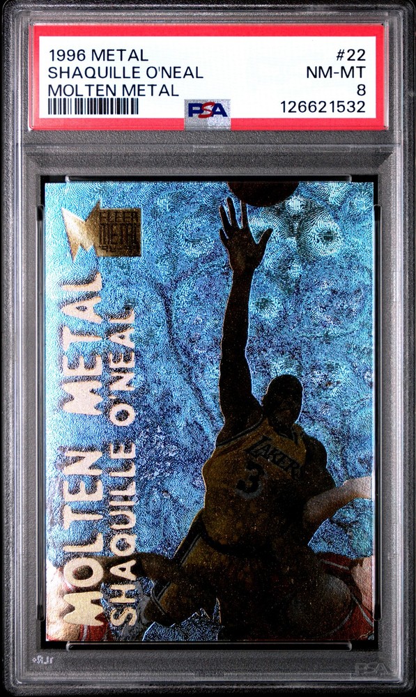 1996 METAL MOLTEN METAL #22 SHAQUILLE O'NEAL PSA 8