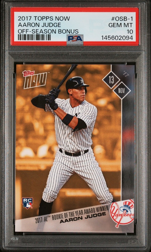 2017 TOPPS NOW OFF-SEASON BONUS #OSB-1 AARON JUDGE ROOKIE RC PSA 10