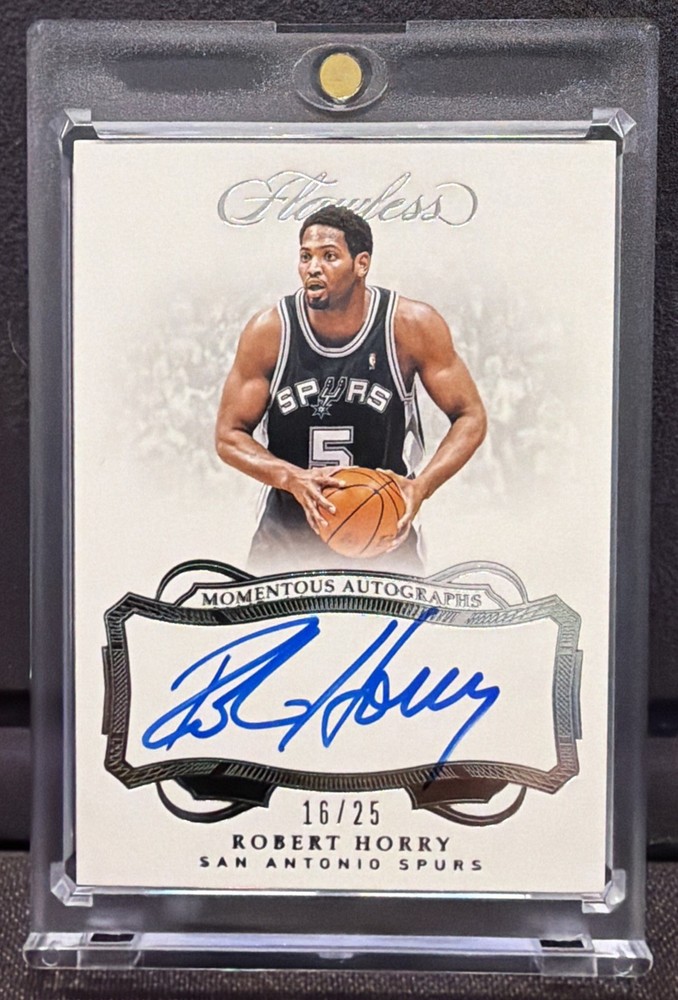 ROBERT HORRY 2018-19 PANINI FLAWLESS #MA-RHY MOMENTOUS AUTO 16/25 SPURS