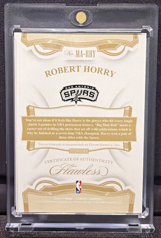 ROBERT HORRY 2018-19 PANINI FLAWLESS #MA-RHY MOMENTOUS AUTO 16/25 SPURS view 2