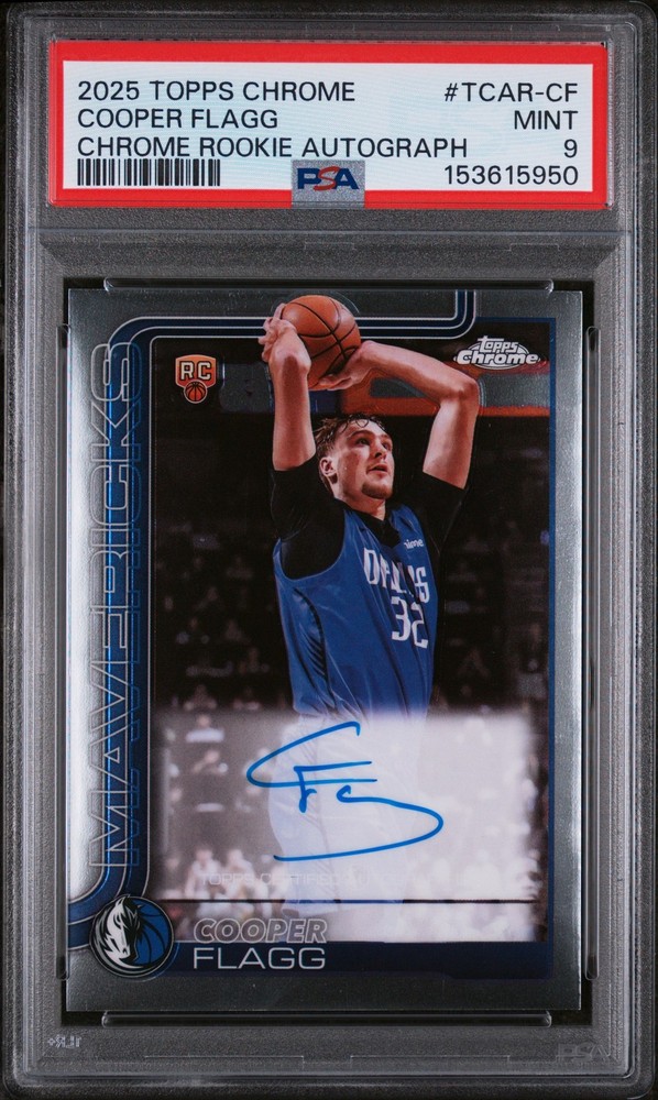 2025 TOPPS CHROME CHROME ROOKIE AUTO #TCAR-CF COOPER FLAGG ROOKIE RC PSA 9
