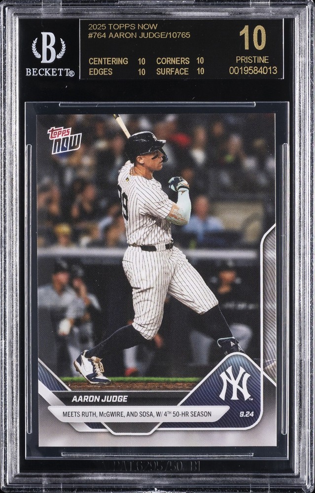 2025 TOPPS NOW #764 AARON JUDGE BGS 10 BLACK LABEL