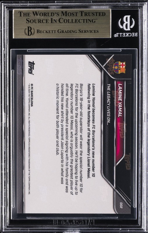 2025 TOPPS NOW FC BARCELONA #2 LAMINE YAMAL BGS 10 view 2