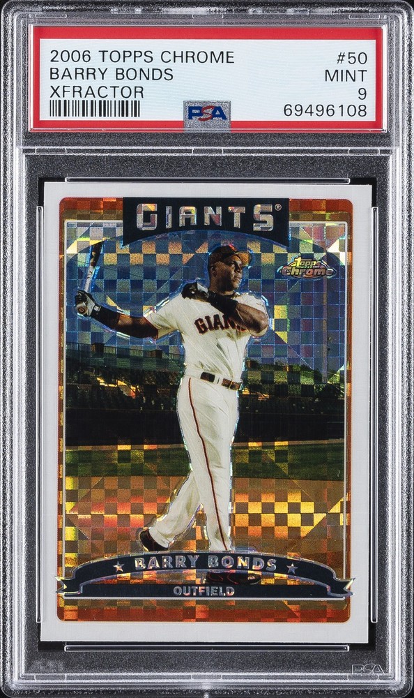 2006 TOPPS CHROME XFRACTOR #50 BARRY BONDS PSA 9