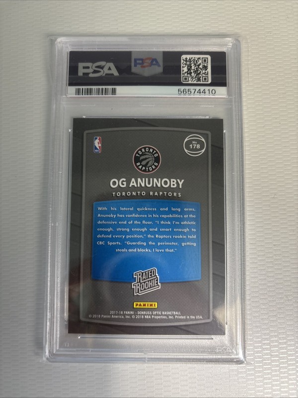 OG Anunoby 2017 Panini Donruss Optic Rated Rookie PSA 10 #178 Knicks view 2