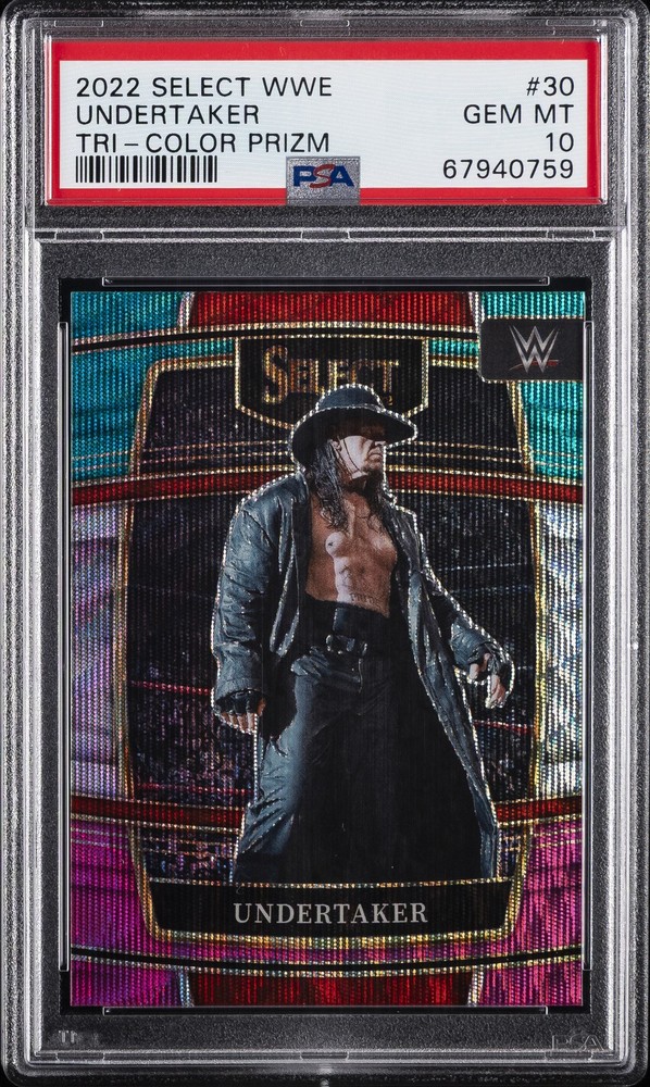 2022 PANINI SELECT WWE TRI-COLOR PRIZM #30 UNDERTAKER PSA 10