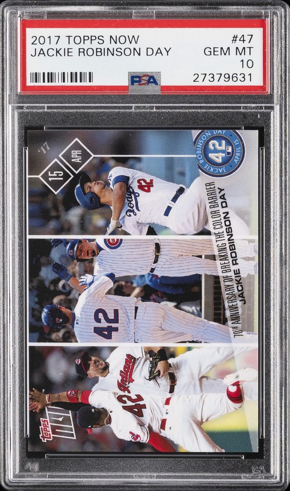 2017 TOPPS NOW #47 JACKIE ROBINSON DAY PSA 10