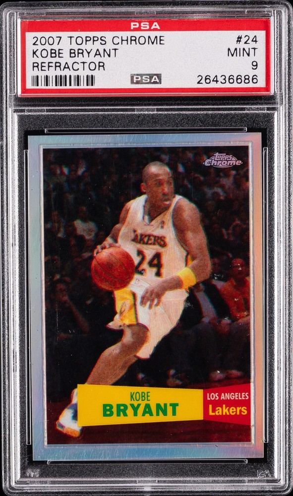 2007 TOPPS CHROME REFRACTOR #24 KOBE BRYANT #/999 PSA 9