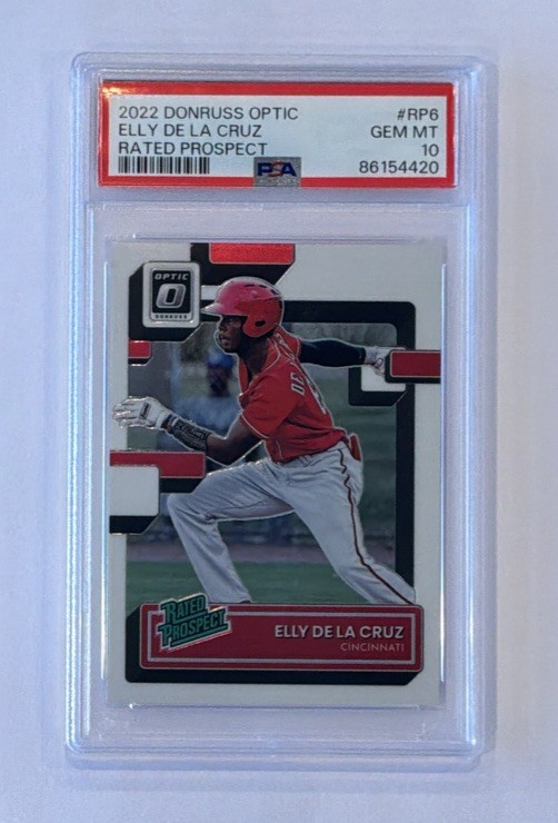2022 Donruss Optic #RP-6 Elly De La Cruz Rated Prospect PSA 10 GEM MINT view 1