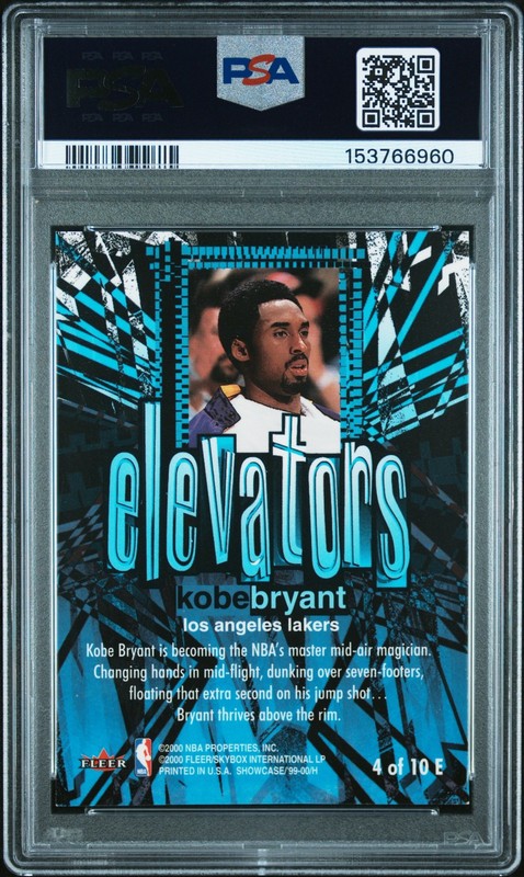 1999 FLAIR SHOWCASE ELEVATORS #4 KOBE BRYANT PSA 8 view 2