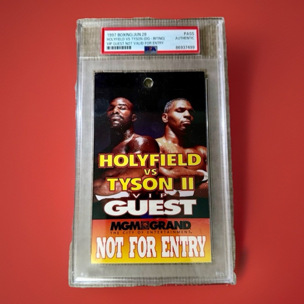 VIP Mike Tyson vs Evander Holyfield II 1997 Ticket Stub Pass Biting Ear PSA MGM
