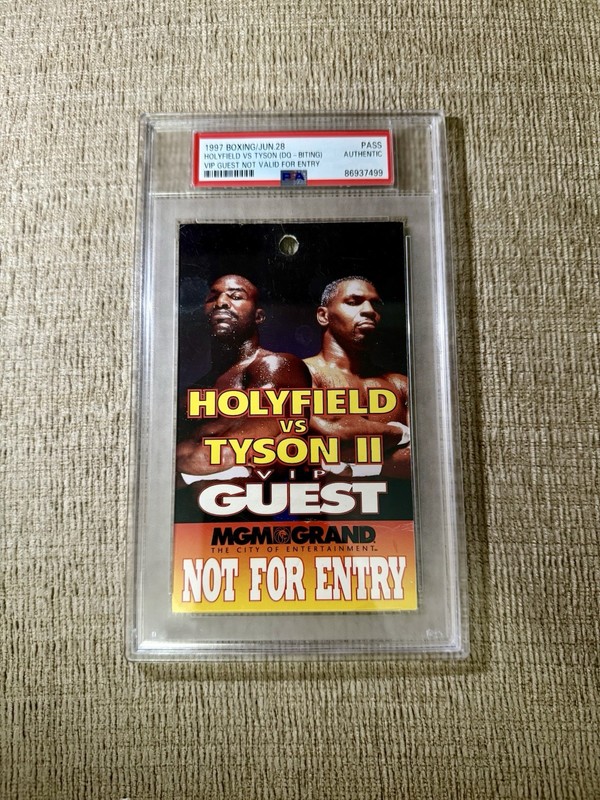 VIP Mike Tyson vs Evander Holyfield II 1997 Ticket Stub Pass Biting Ear PSA MGM view 2